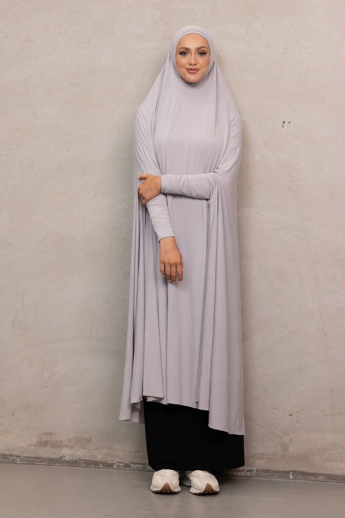 Women's XL Sleeved Jilbab - Gull Grey