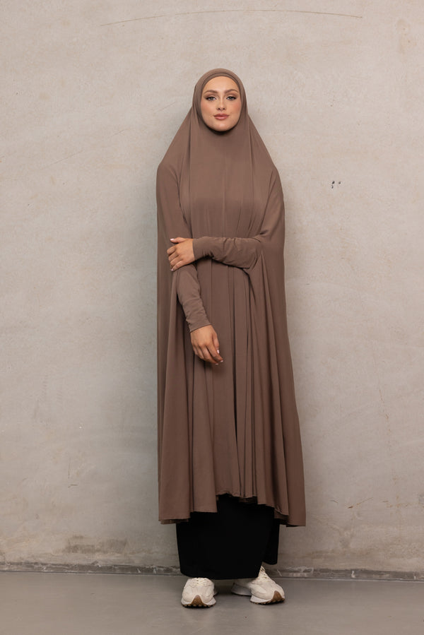 Women's XL Sleeved Jilbab - Mocca