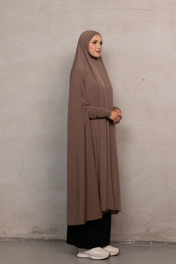 Women's XL Sleeved Jilbab - Mocca