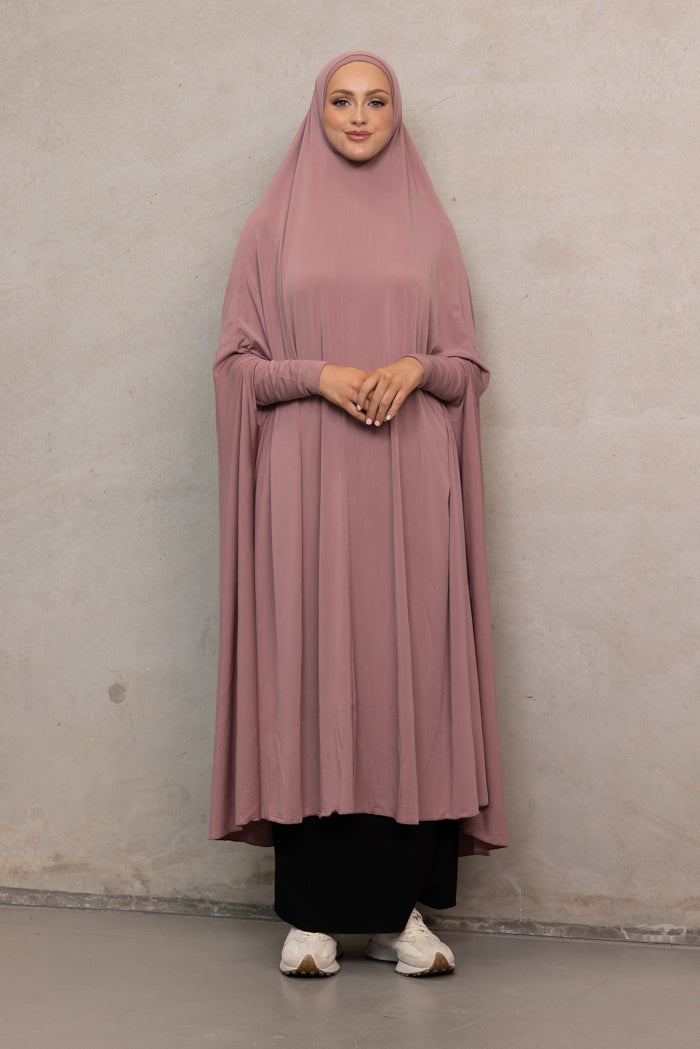 Women's XL Sleeved Jilbab - Old Pink