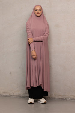 Women's XL Sleeved Jilbab - Old Pink