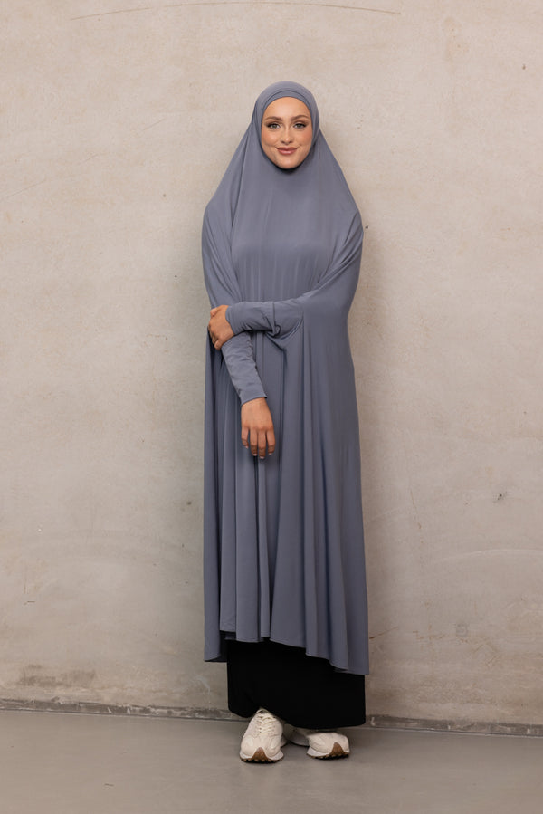 Women's XL Sleeved Jilbab - Slate Blue