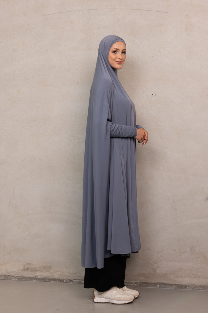 Women's XL Sleeved Jilbab - Slate Blue