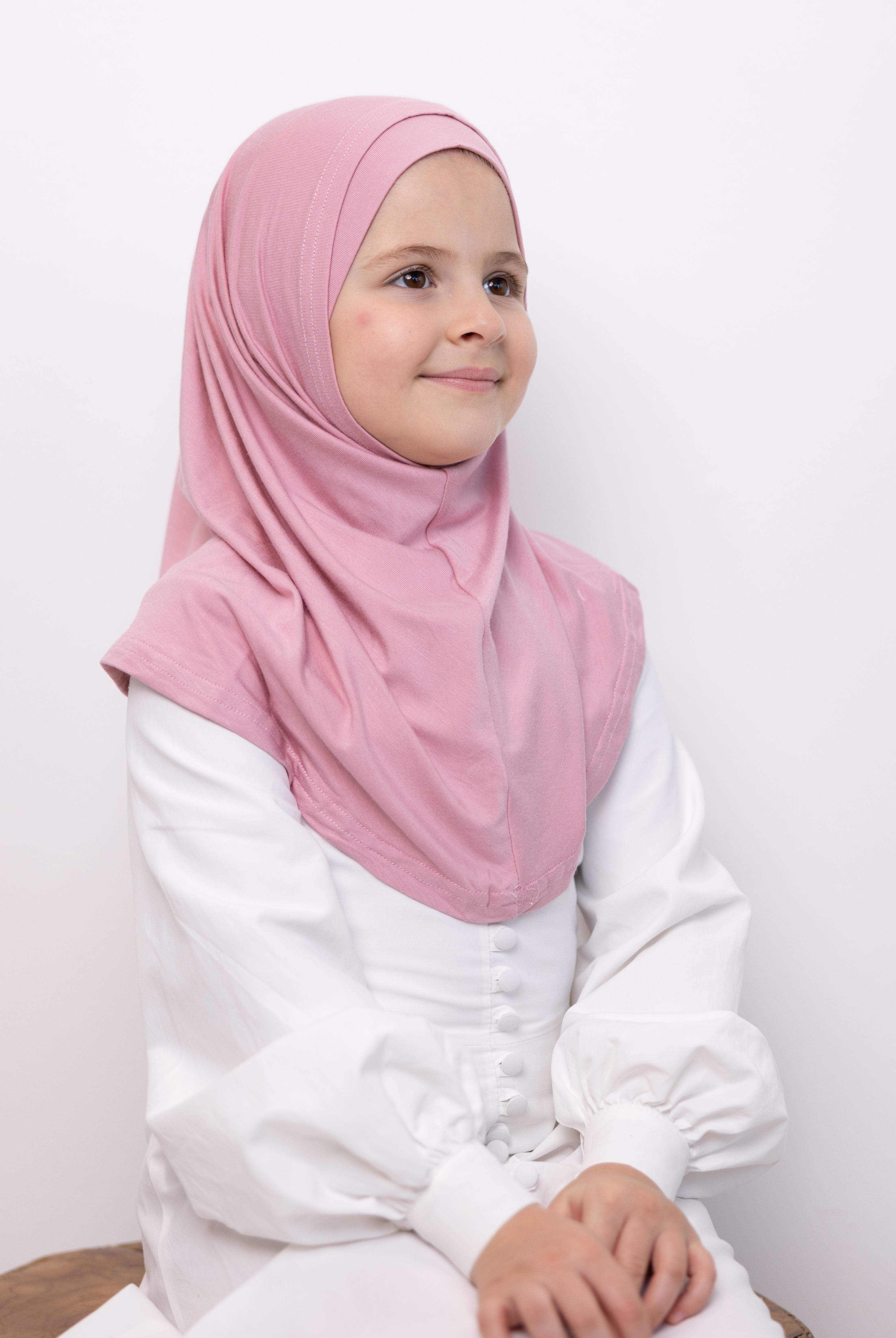 Girls 2pc Jersey Hijab - 92 Pink