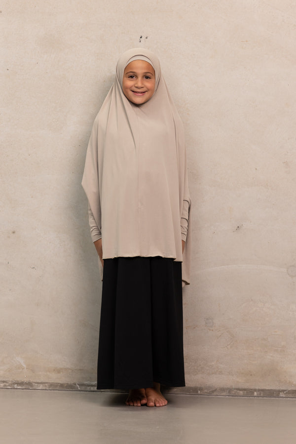 Girls Sleeved Jilbab - Beige