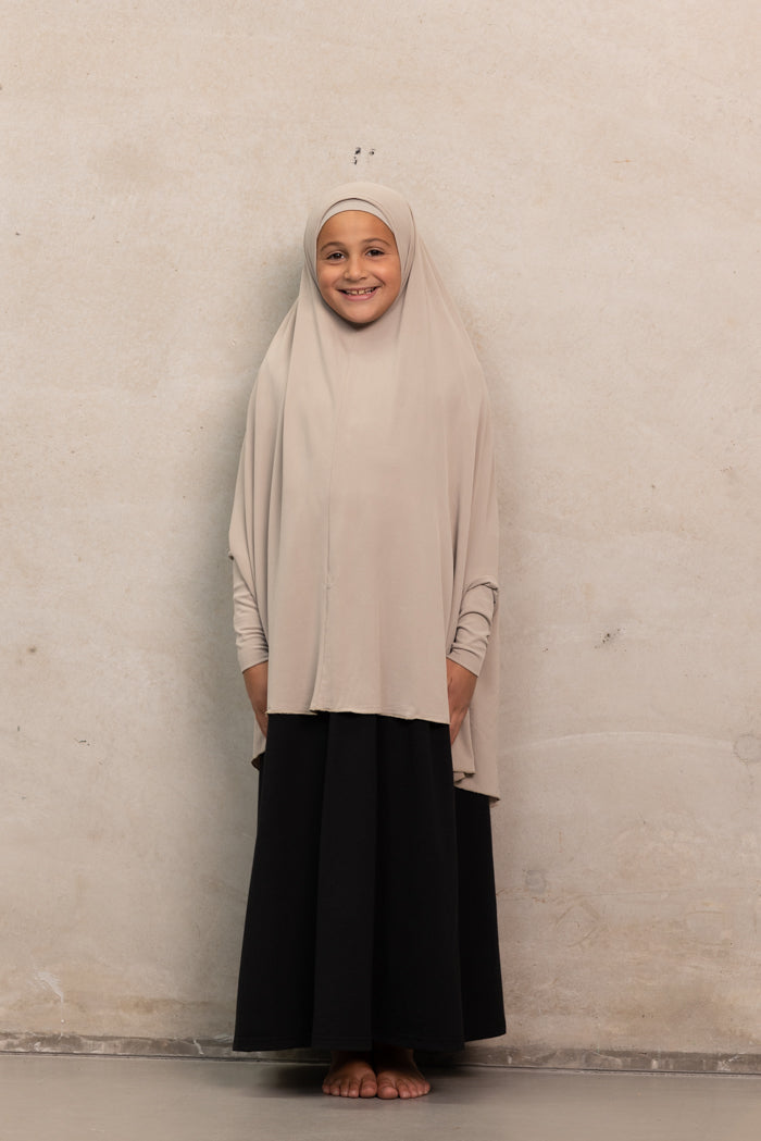 Girls Sleeved Jilbab - Beige