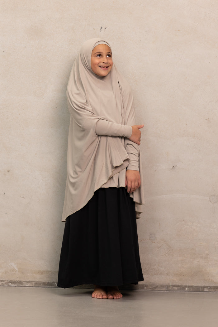 Girls Sleeved Jilbab - Beige