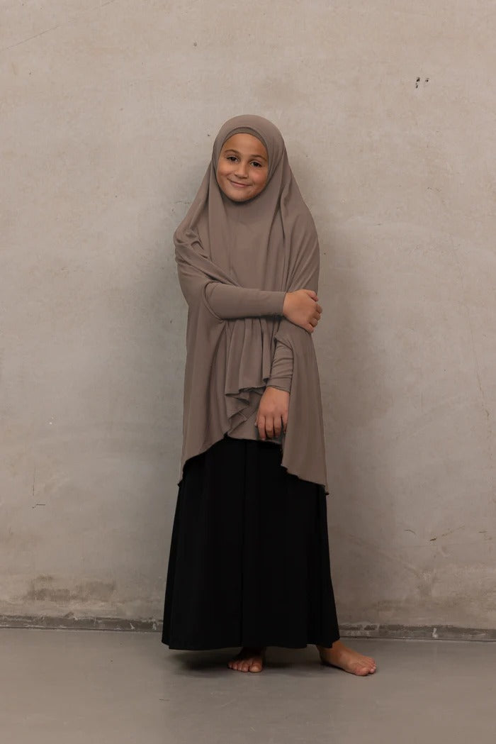 Girls Sleeved Jilbab - Choco