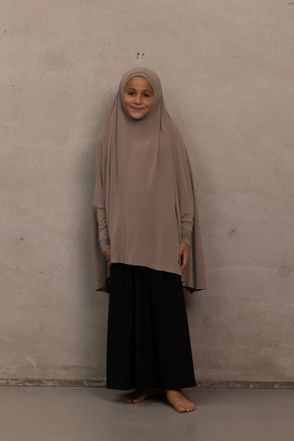 Girls Sleeved Jilbab - Choco