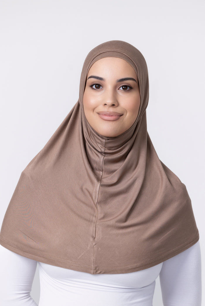 Ladies 2pc Jersey Hijab - 23 Mocha