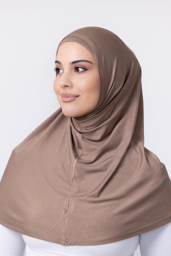 Ladies 2pc Jersey Hijab - 23 Mocha