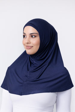 Ladies 2pc Jersey Hijab - 33 Navy