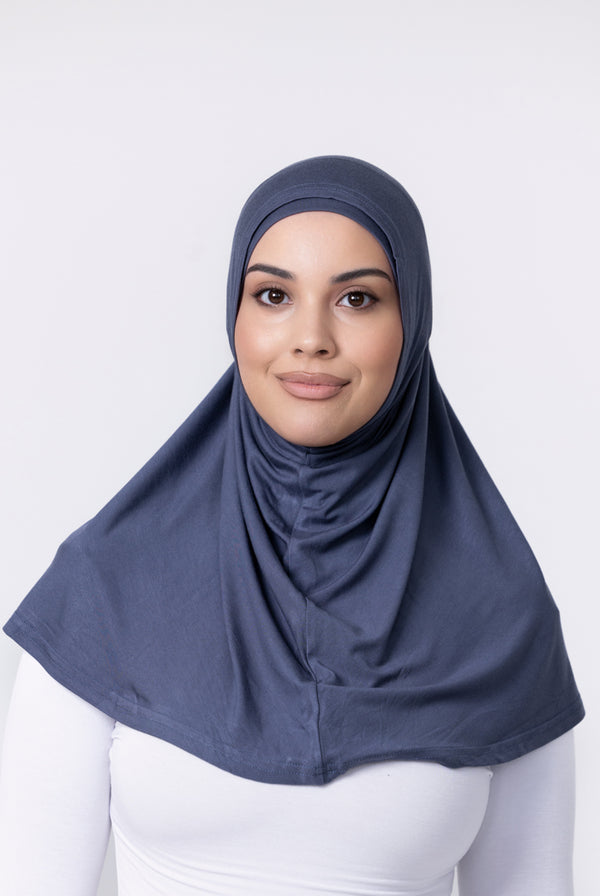 Ladies 2pc Jersey Hijab - 37 Denim Blue