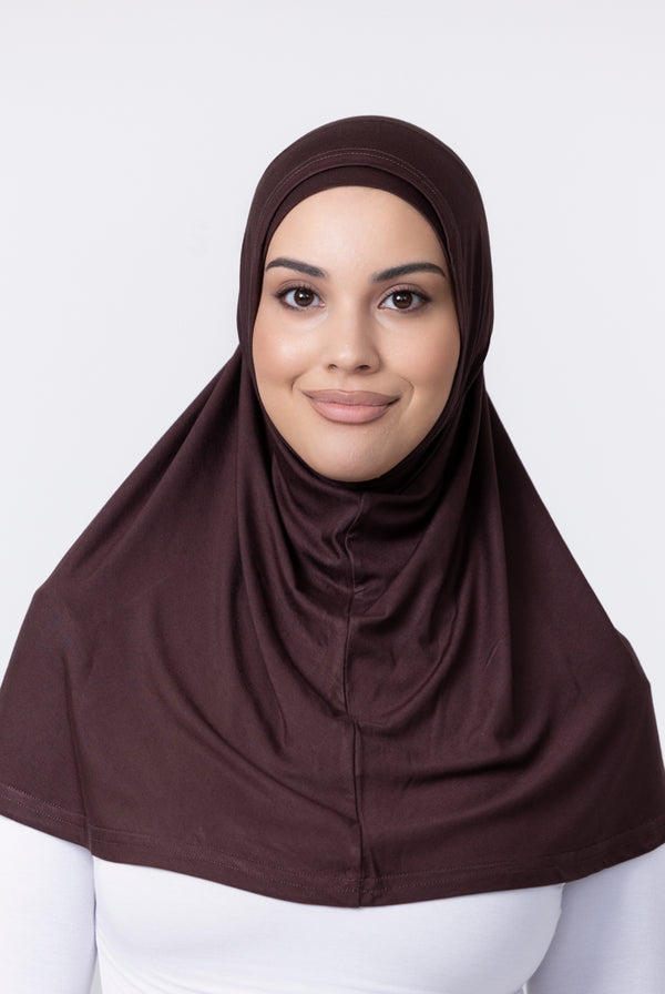 Ladies 2pc Jersey Hijab - 44 Chocolate