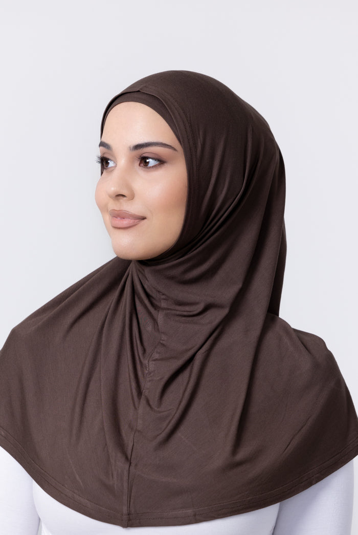 Ladies 2pc Jersey Hijab - 47 Dark taupe