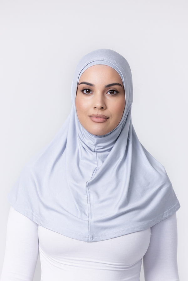 Ladies 2pc Jersey Hijab - 4 Light Grey