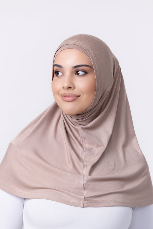 Ladies 2pc Jersey Hijab - 70 Mocha