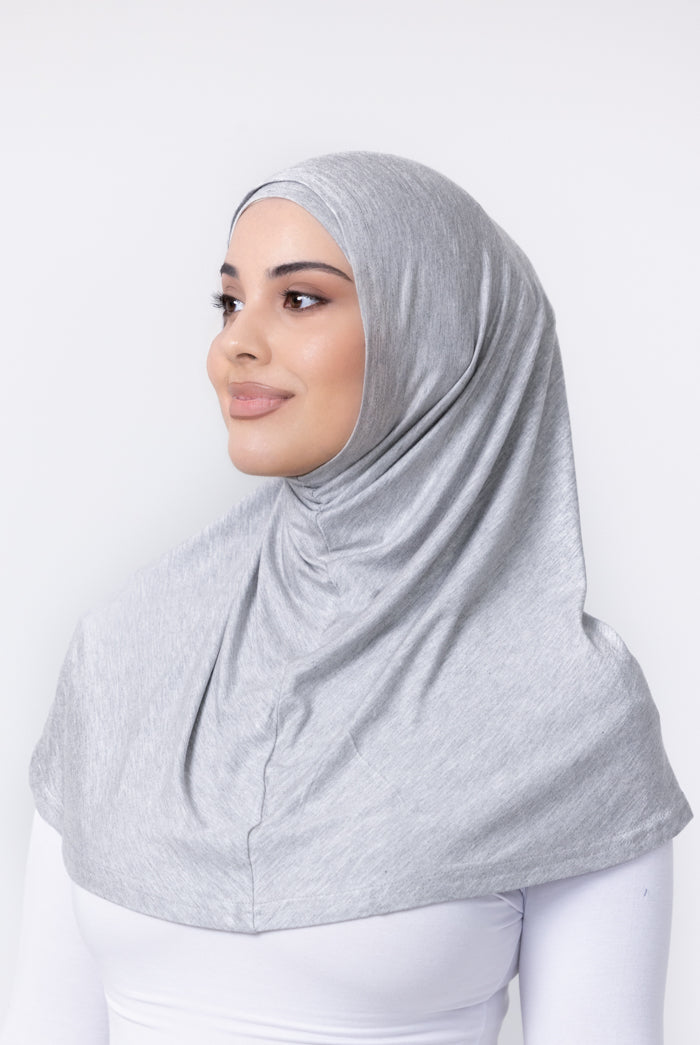 Ladies 2pc Jersey Hijab - 83 Sports Grey