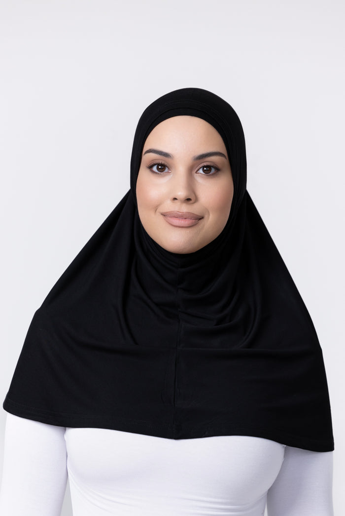 Ladies 2pc Jersey Hijab - Black