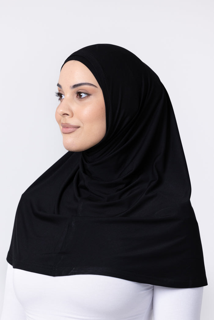 Ladies 2pc Jersey Hijab - Black