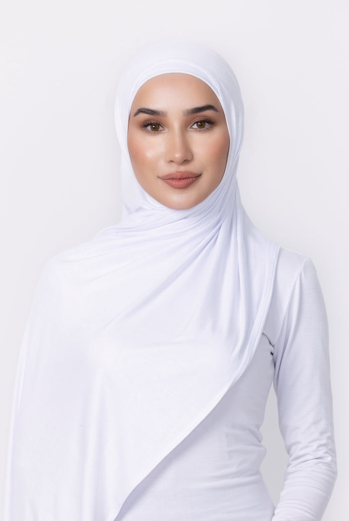 Jersey Hijab - 9 White