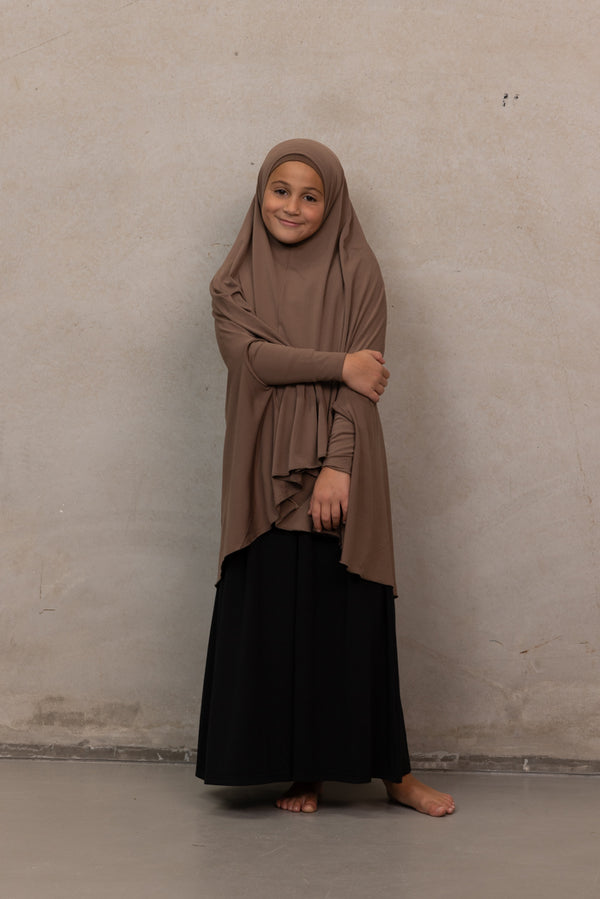 Girls Sleeved Jilbab - Mocca