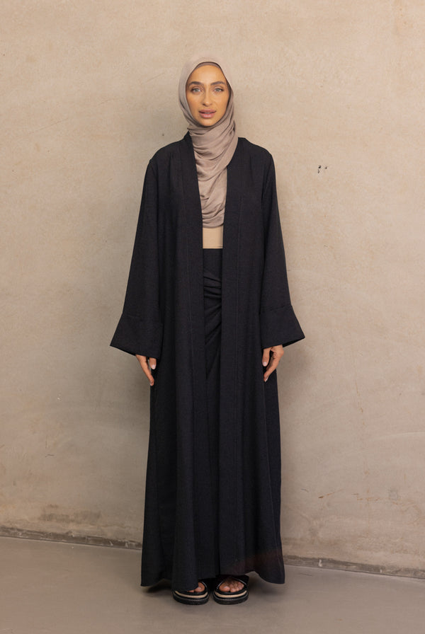 Dune Oversized Cuff Kimono - Black