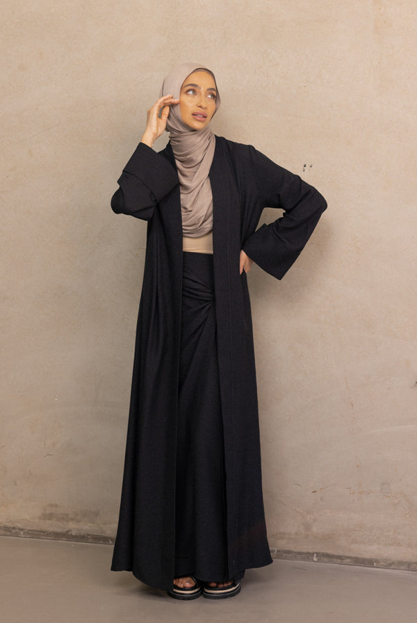 Dune Oversized Cuff Kimono - Black
