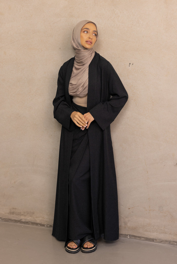 Dune Oversized Cuff Kimono - Black
