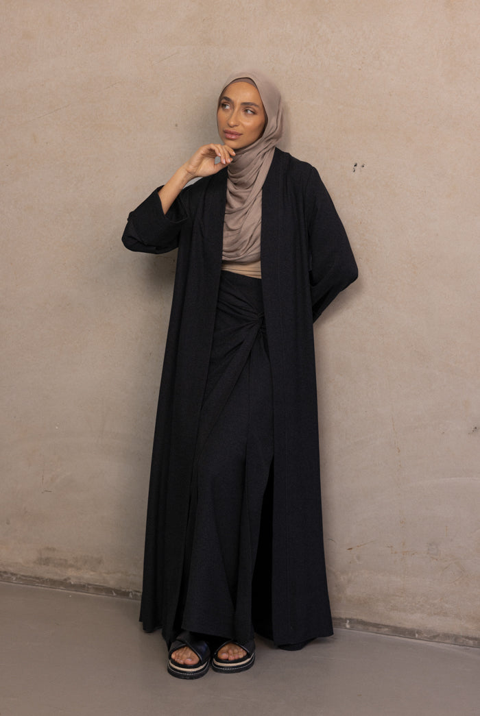 Dune Oversized Cuff Kimono - Black