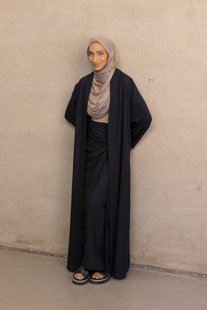 Dune Oversized Cuff Kimono - Black