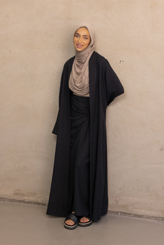 Dune Oversized Cuff Kimono - Black
