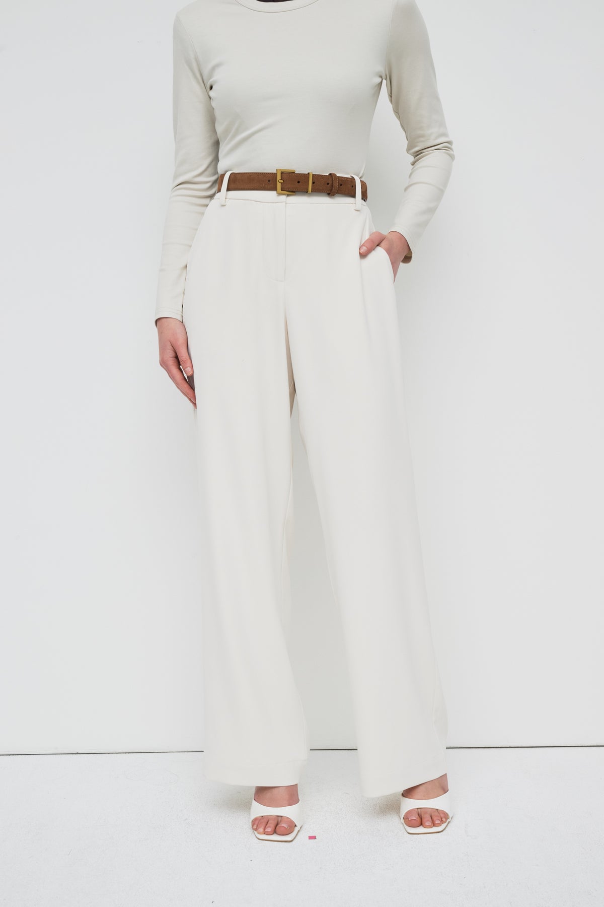 Classic Thin Buckle Belt - Camel