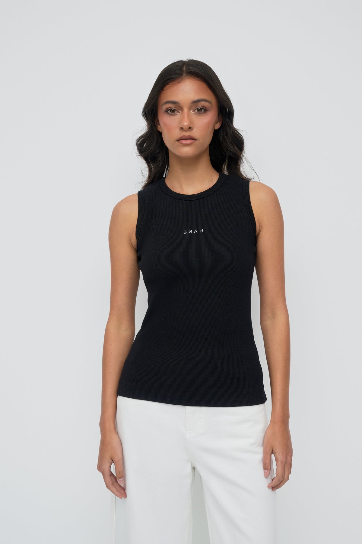 Core Ribbed Tank - Black