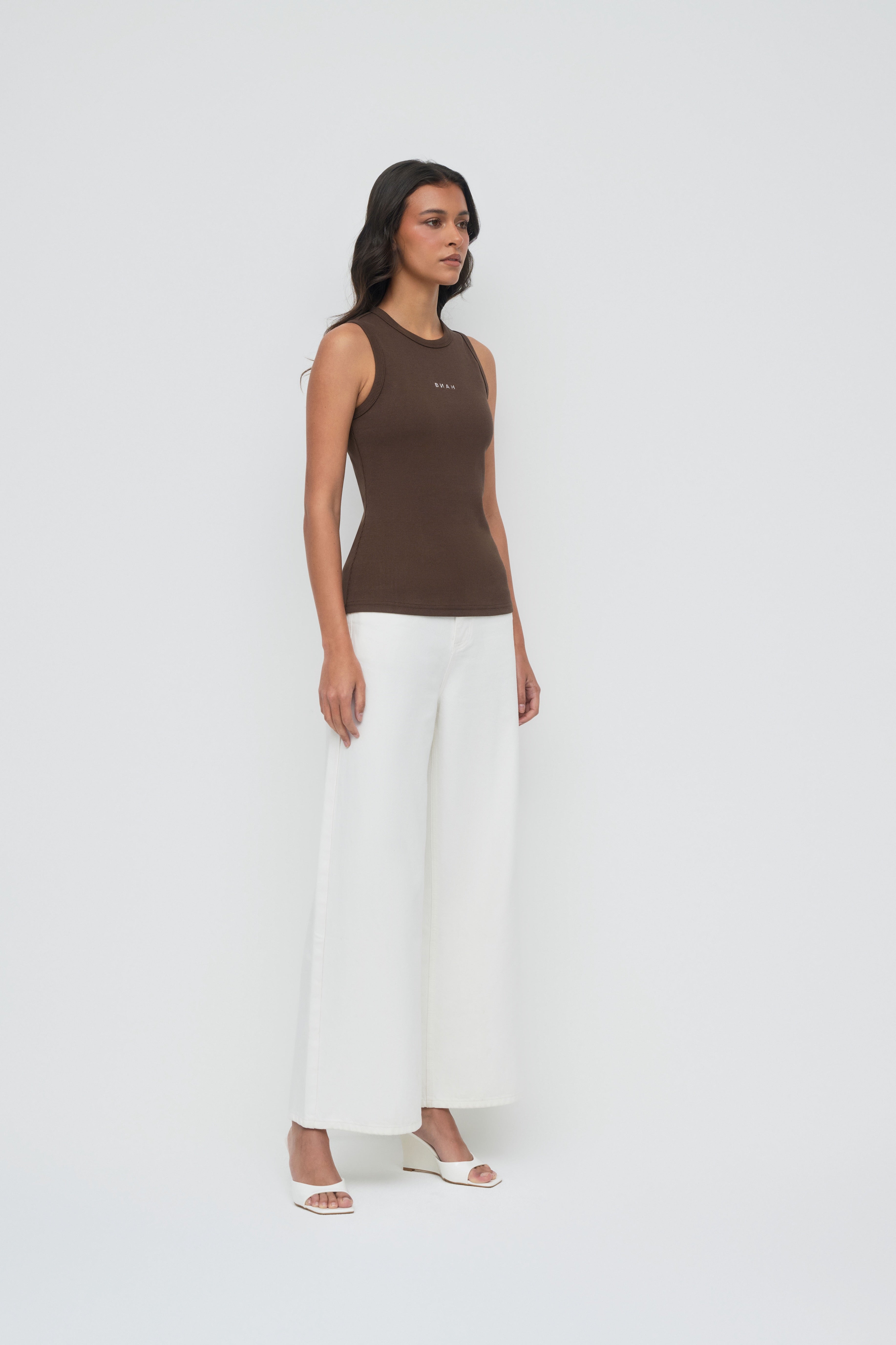 Core Ribbed Tank - Espresso