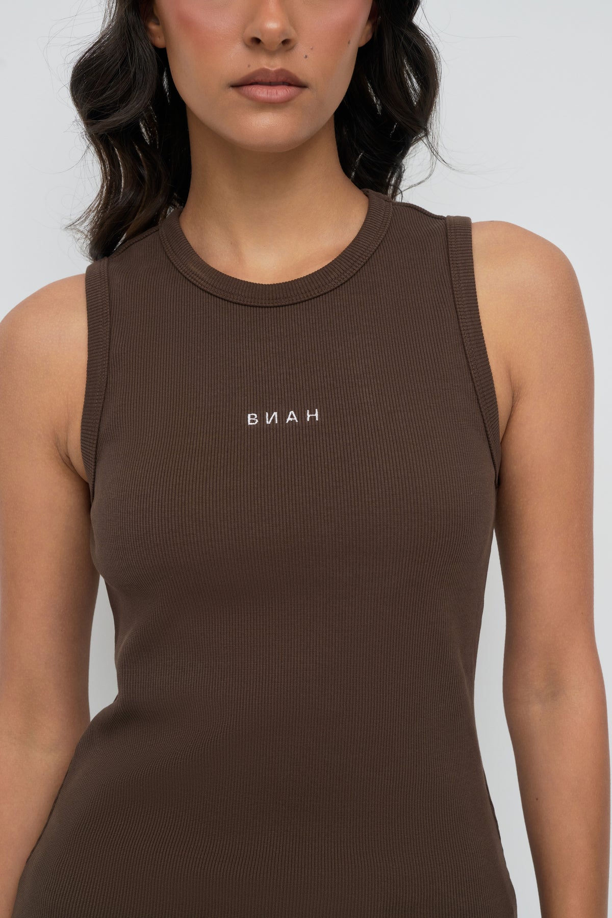 Core Ribbed Tank - Espresso