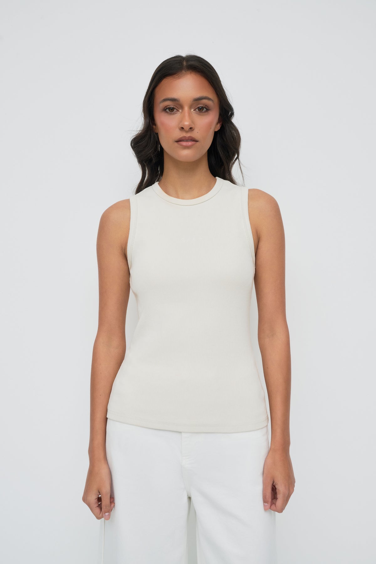 Core Ribbed Tank - Stone