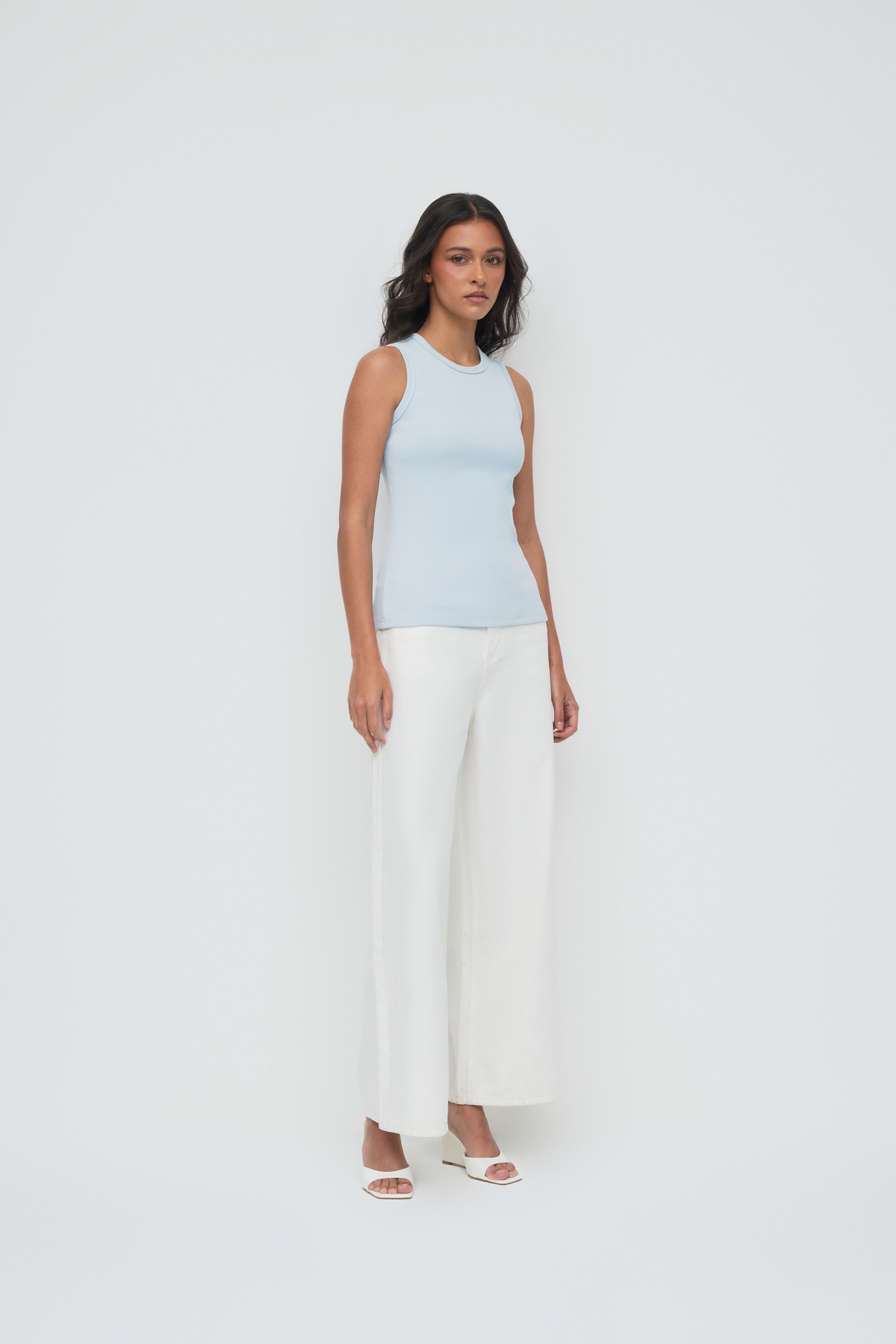 Core Ribbed Tank - Sky