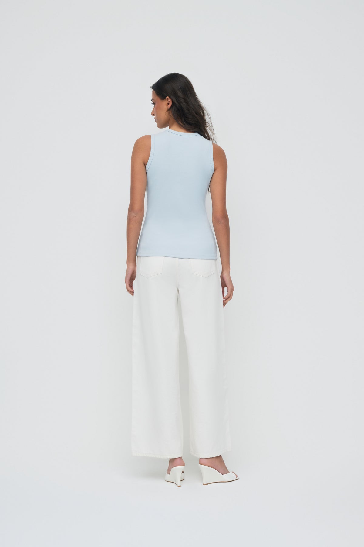 Core Ribbed Tank - Sky