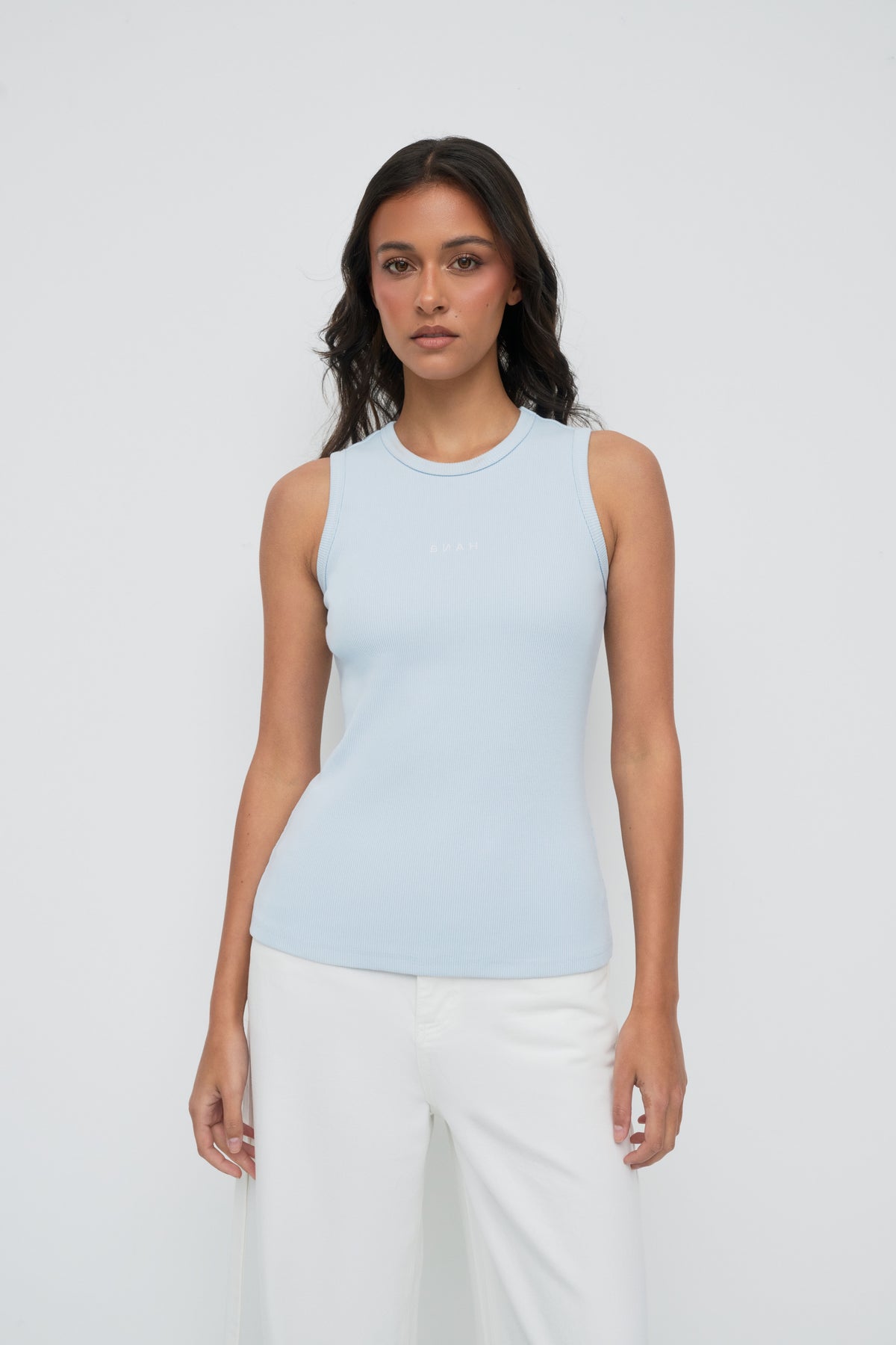 Core Ribbed Tank - Sky