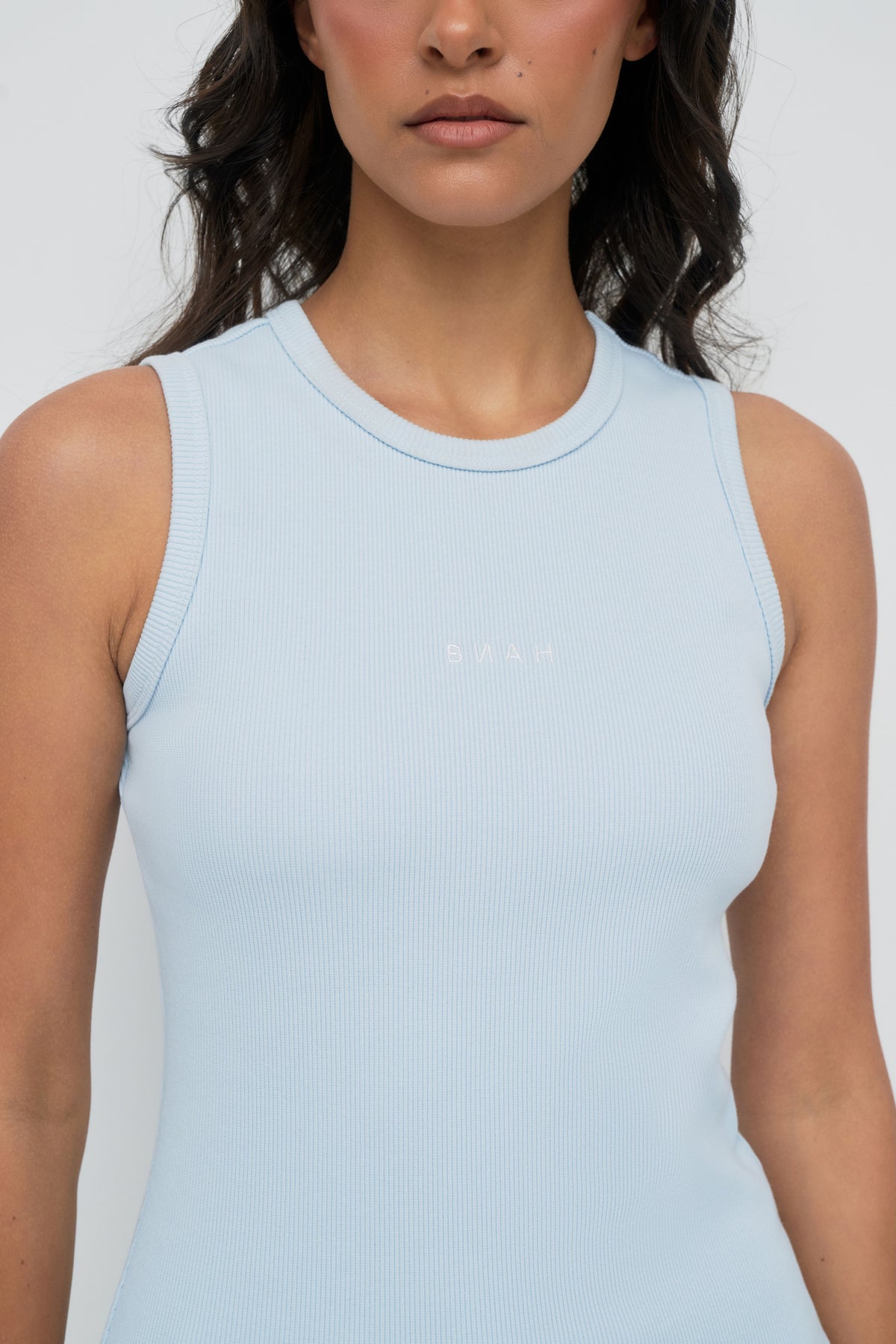 Core Ribbed Tank - Sky
