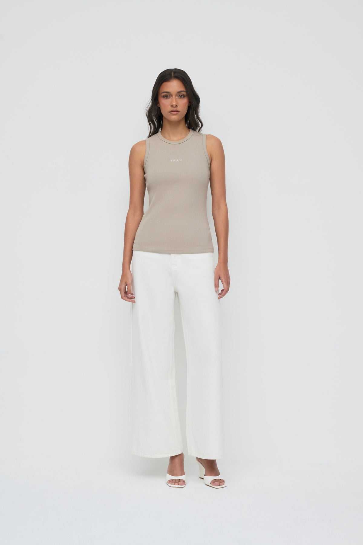 Core Ribbed Tank - Taupe