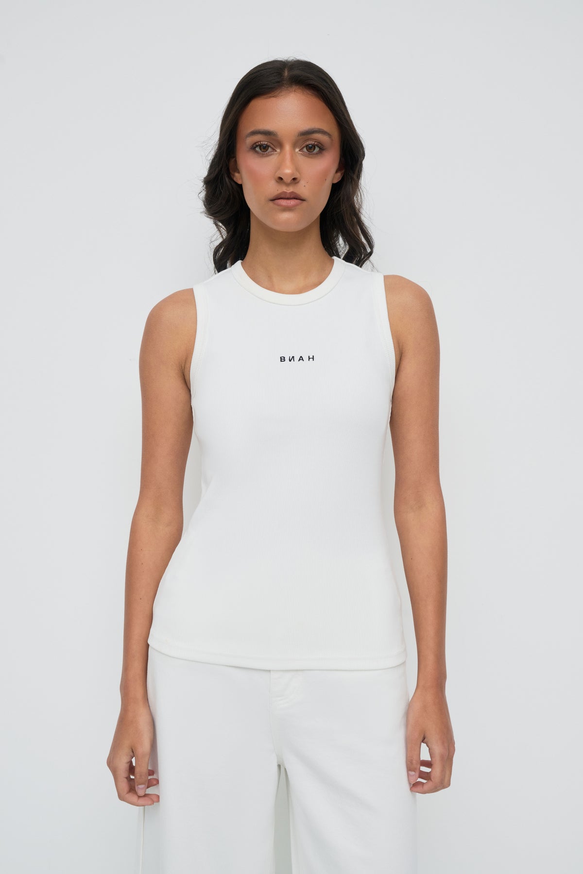 Core Ribbed Tank - White