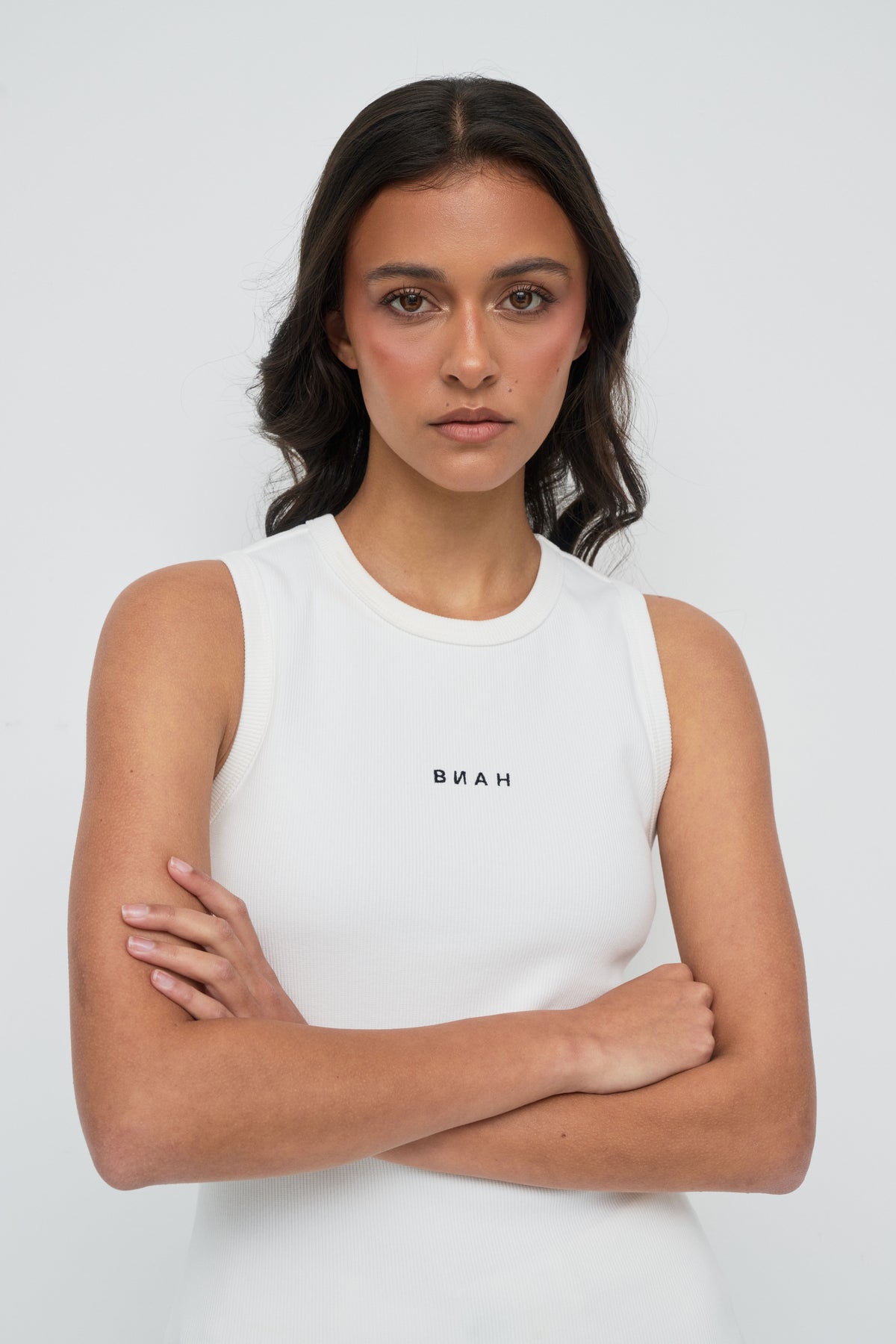 Core Ribbed Tank - White