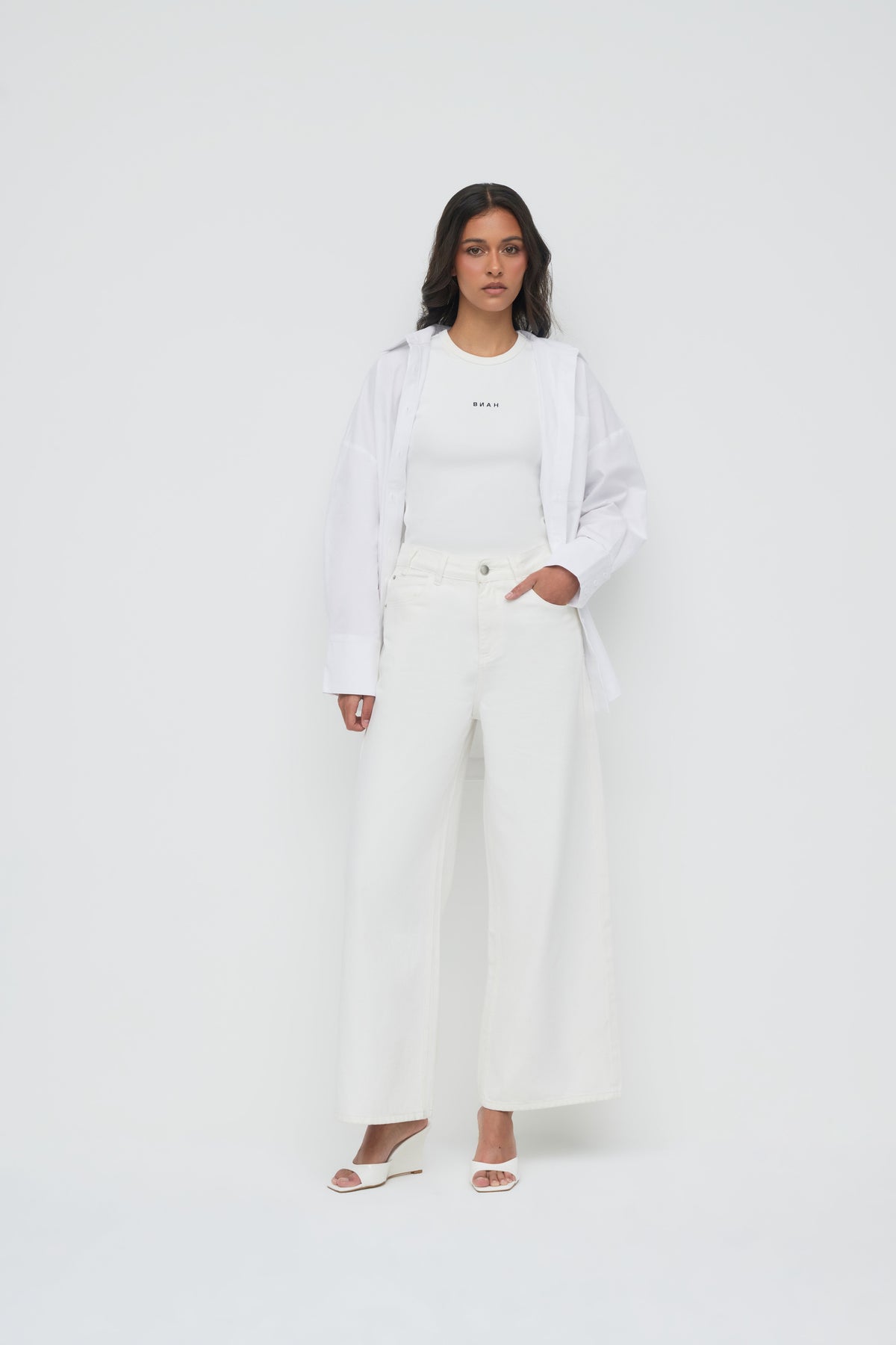 May Wide Leg Jeans - White