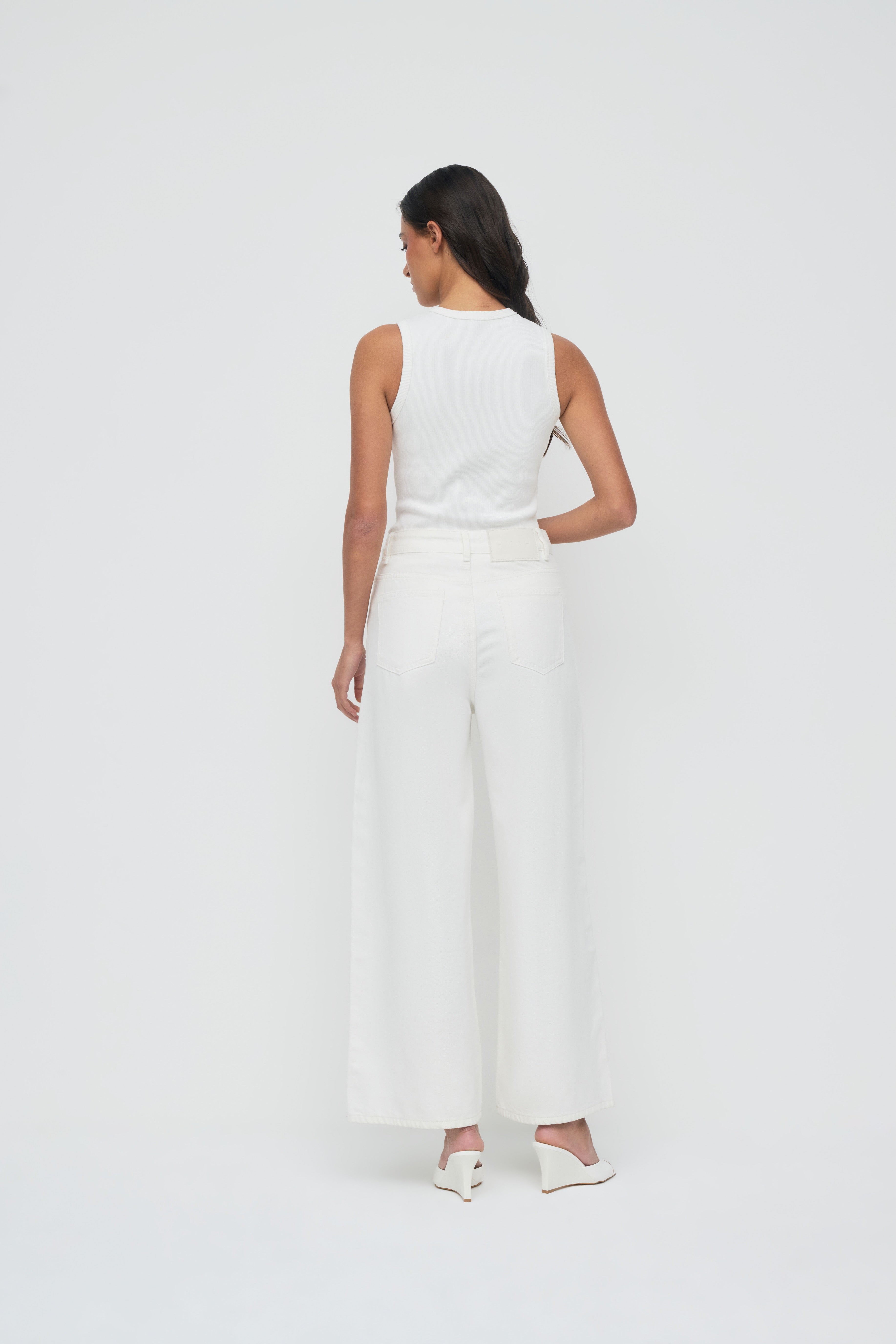 May Wide Leg Jeans - White
