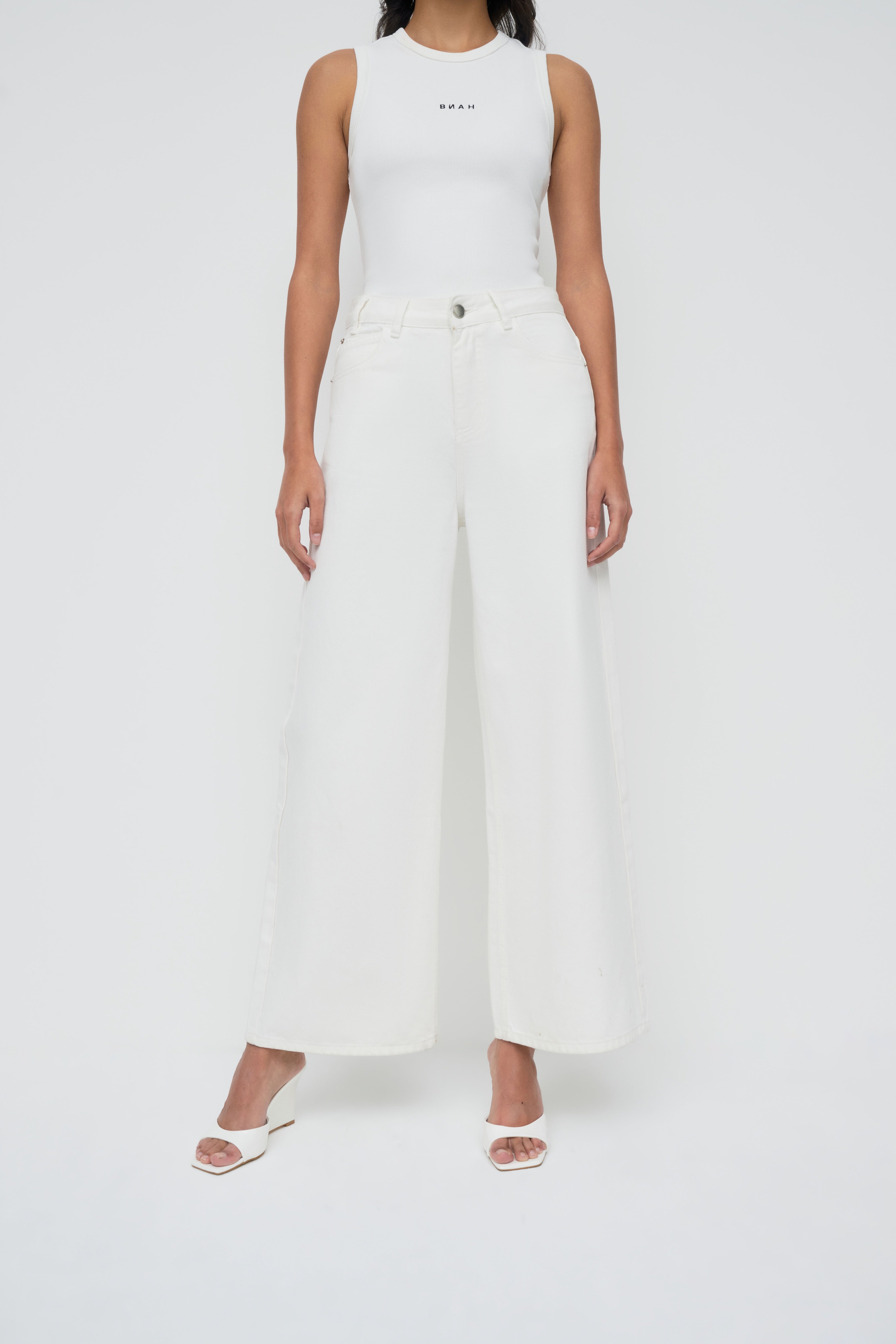 May Wide Leg Jeans - White