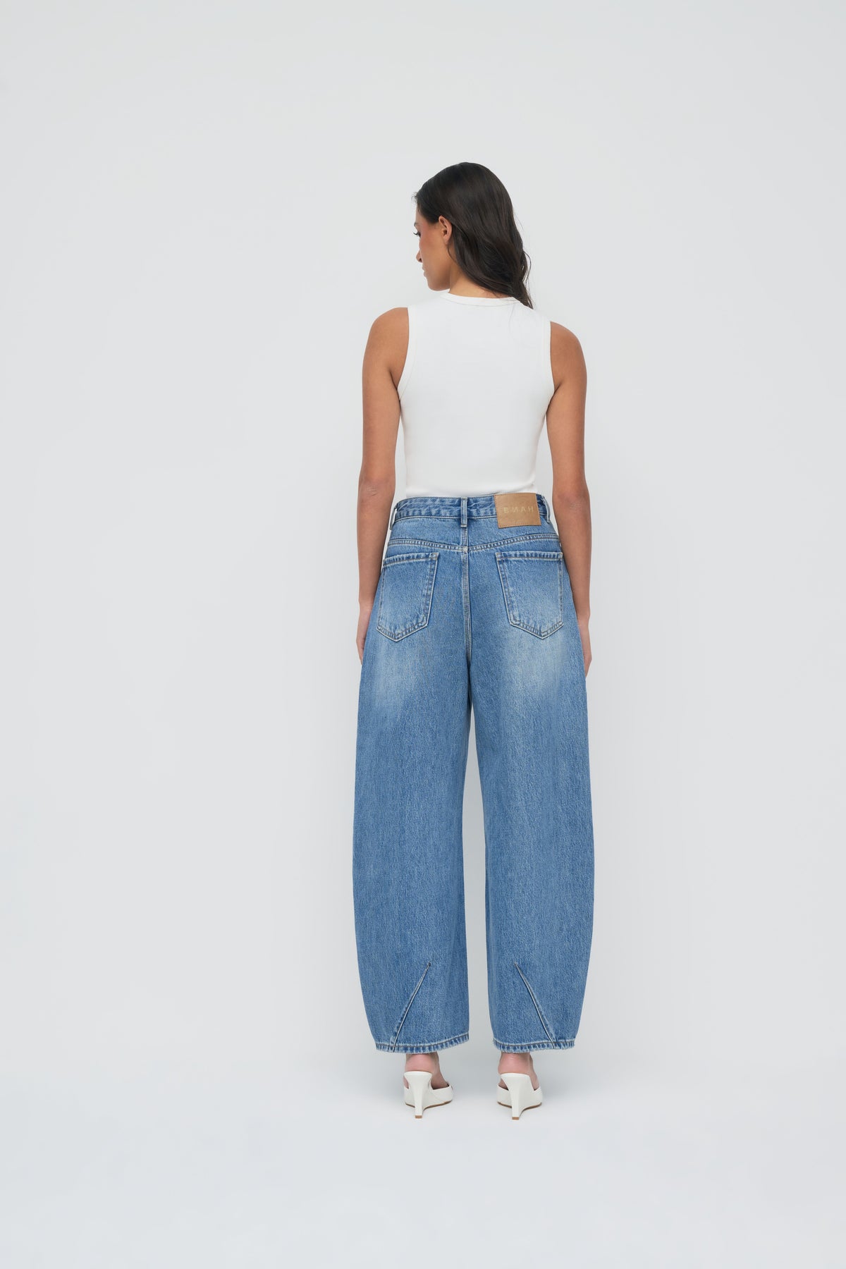 Denim Barrel Leg Jeans - Classic Blue