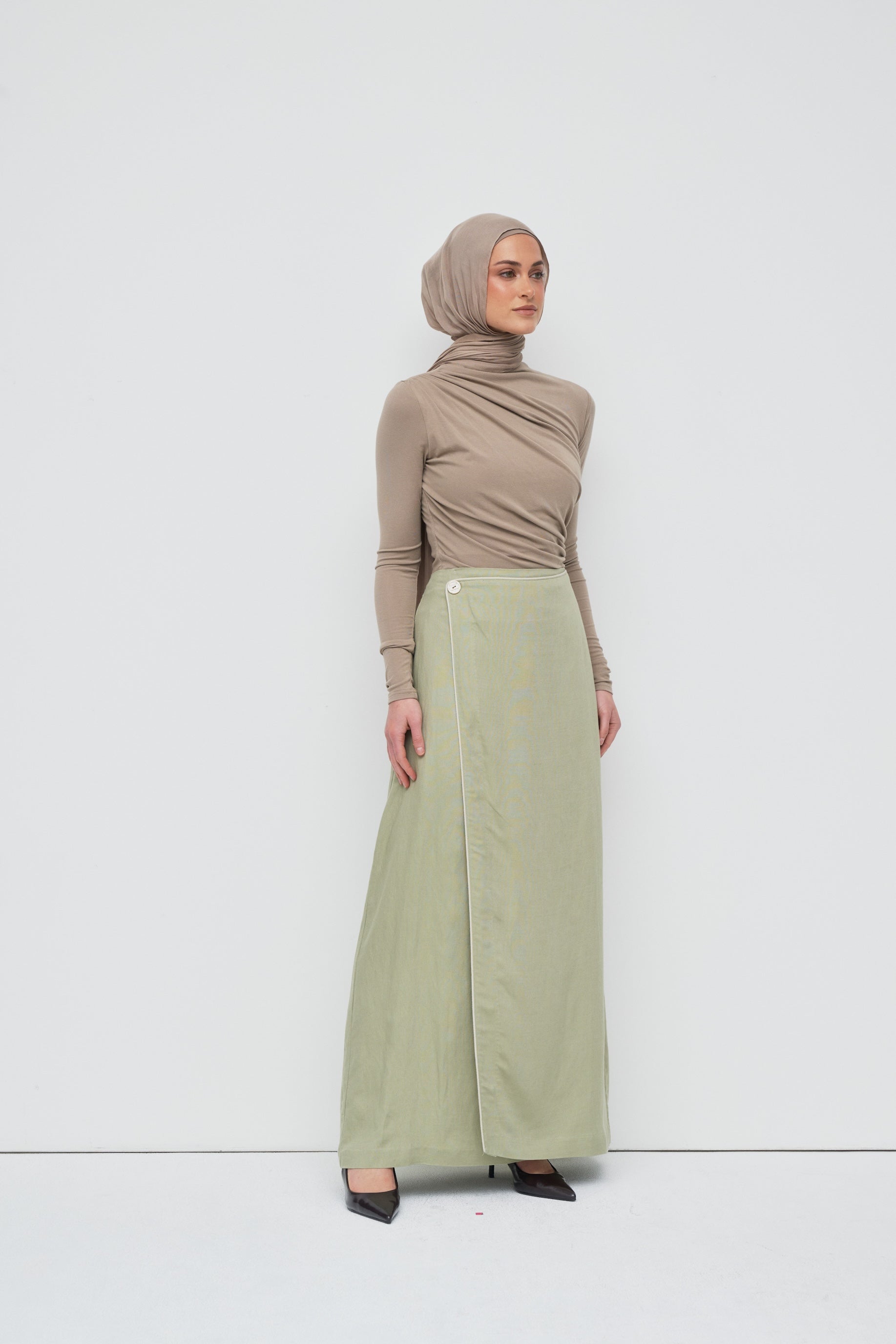Dania Contrast Skirt - Pistachio