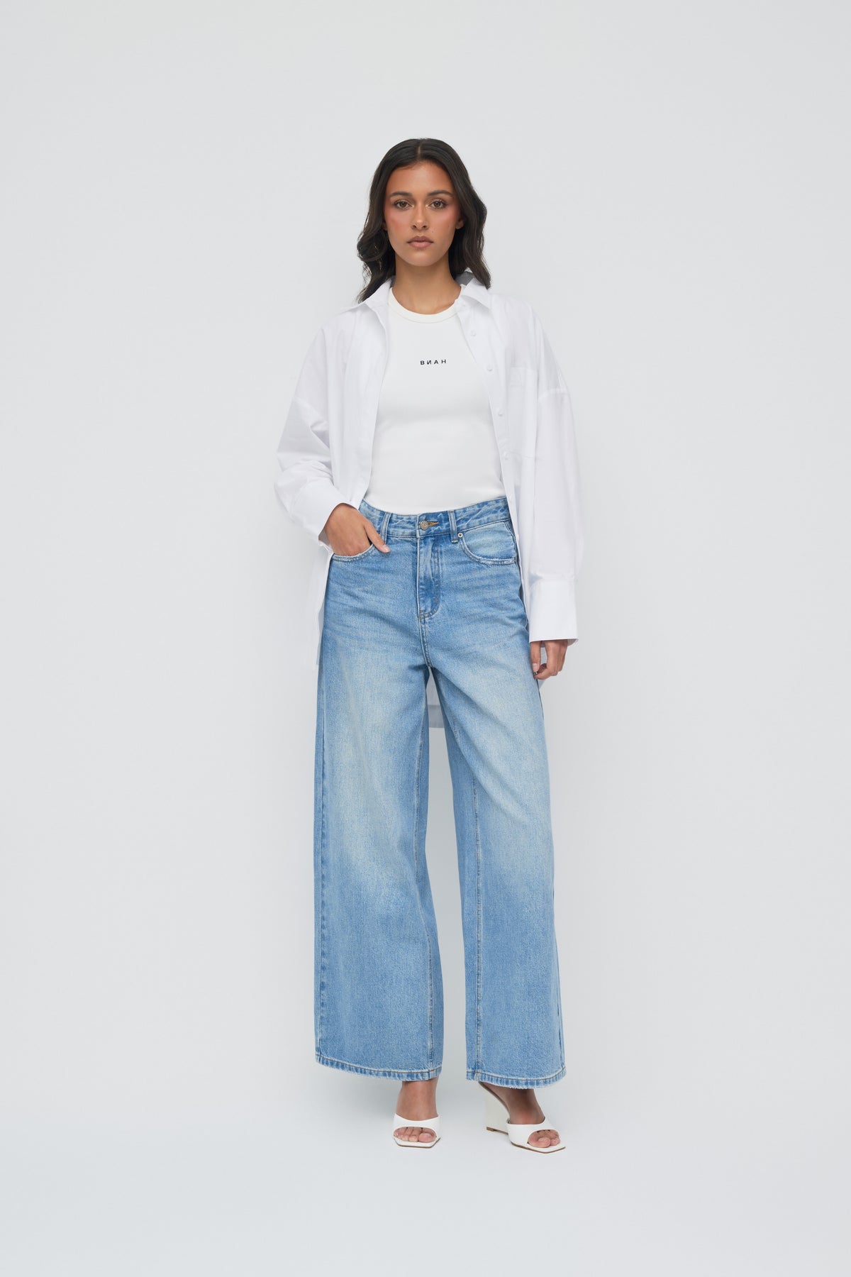 Noa Wide Leg Jeans - Blue